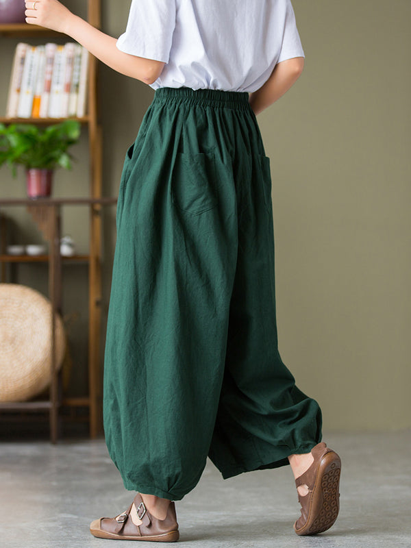 2021 Autumn NEW! Women Lantern Style Linen and Cotton Causal Loose Pants