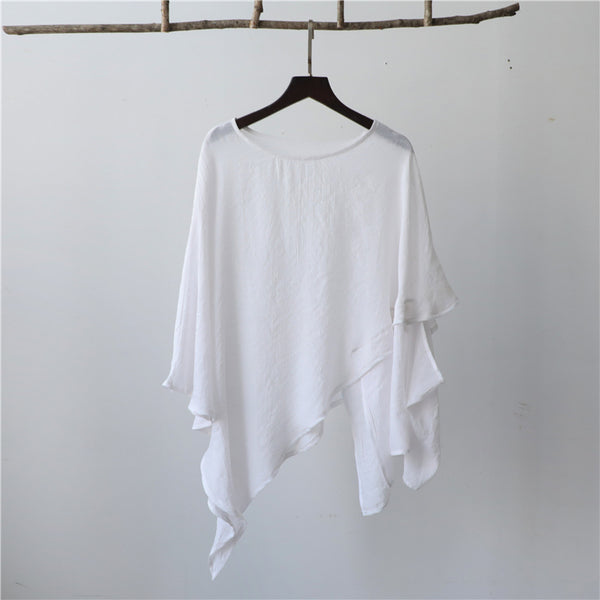 Women In Style Linen and Cotton Middle Sleeves Light Blouse