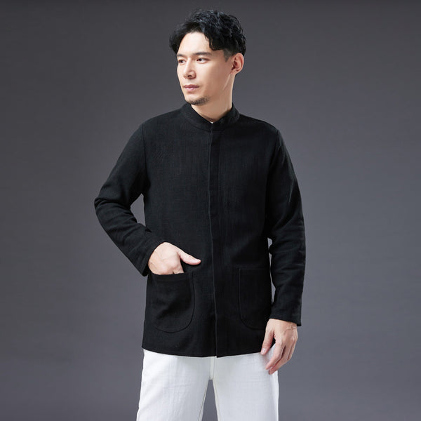 2022 Summer NEW! Men Causal Style Linen and Cotton Long Sleeve Simple Shirts