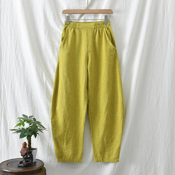 Women Lantern Style Linen and Cotton Causal Loose Pants