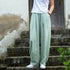 2022 Summer NEW! Women Simple Causal Lantern Style Sand Washed Linen and Cotton Pants