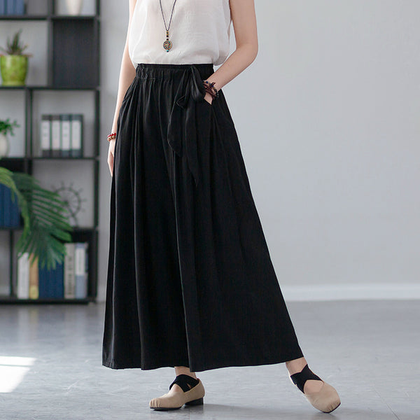 2022 Summer NEW! Women Retro Style Soft Wide Leg Cropped Pants