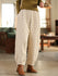 2021 Winter NEW! Women Linen and Cotton Hidden Grid Style Lantern Cropped Pants