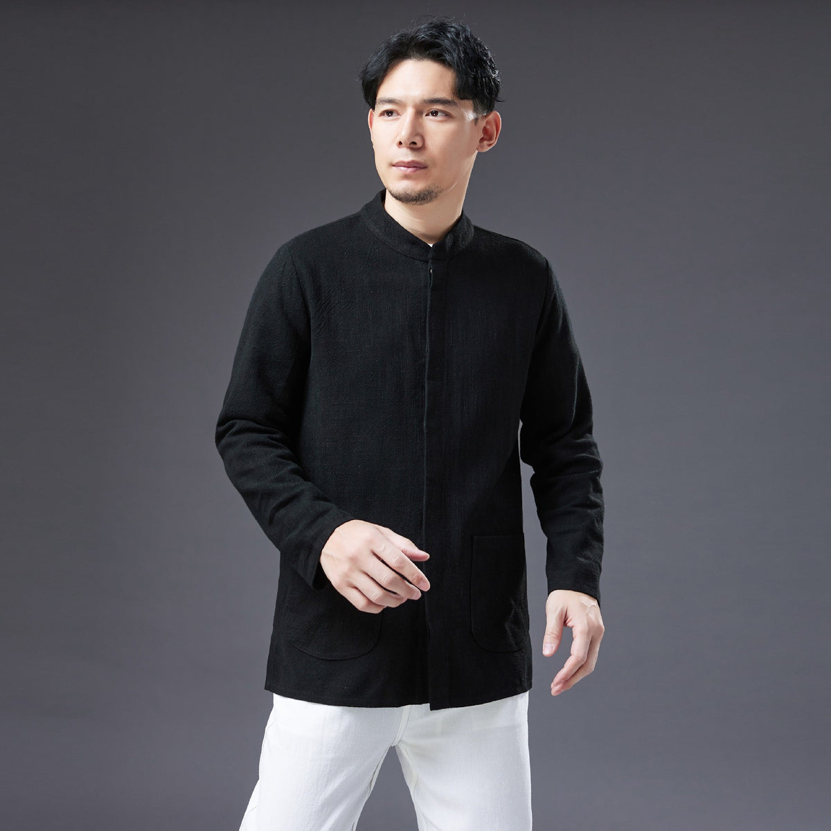Summer NEW! Men Causal Style Linen and Cotton Long Sleeve Simple Shirts