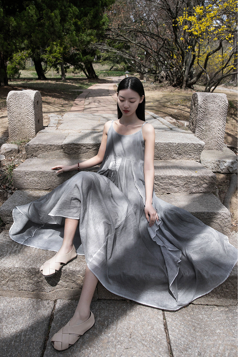 Women Extra Loose Comfortable Linen and Cotton Dyed Color Slip Dress | Osonian Clothing Women Extra Loose Comfortable Linen and Cotton Dyed Color Slip Dress | Osonian Clothing