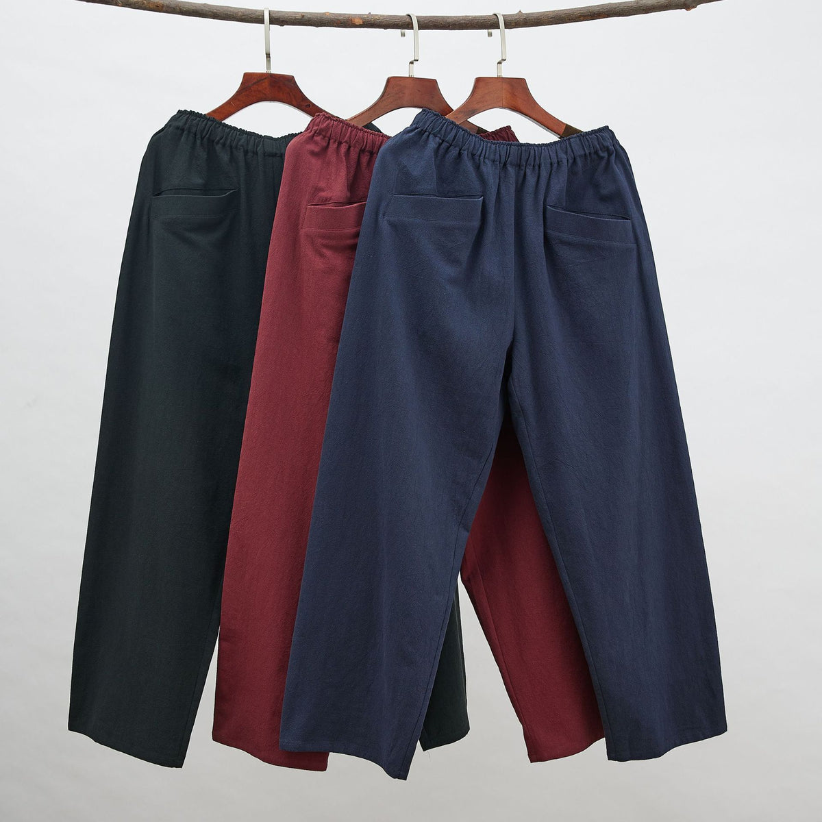 Autumn NEW! Men Retro Style Linen and Cotton Straight Pants