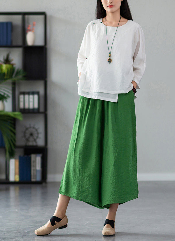 2022 Summer NEW! Women Zen Style Soft Wide Leg Cropped Pants