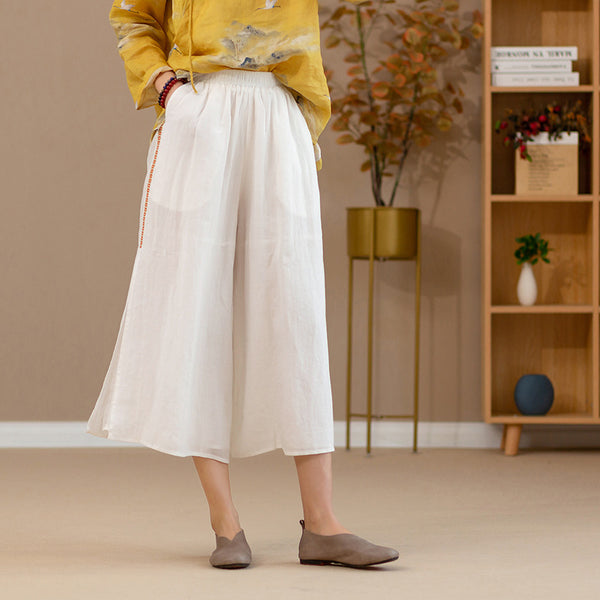 2022 Summer NEW! Women Zen Style Soft Wide Leg Cropped Pants