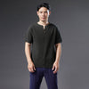 Men Causal Round Neck Style Linen and Cotton Short Sleeve Tops