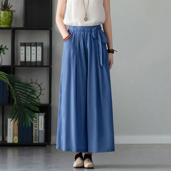 2022 Summer NEW! Women Retro Style Soft Wide Leg Cropped Pants