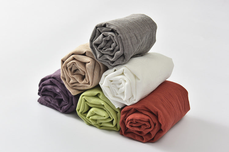 Summer NEW! Women Simple Pure Color Linen and Cotton Scarf