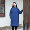 2021 Autumn NEW! Women Retro Style Linen and Cotton Side Buckle Quilted Tunic Jacket