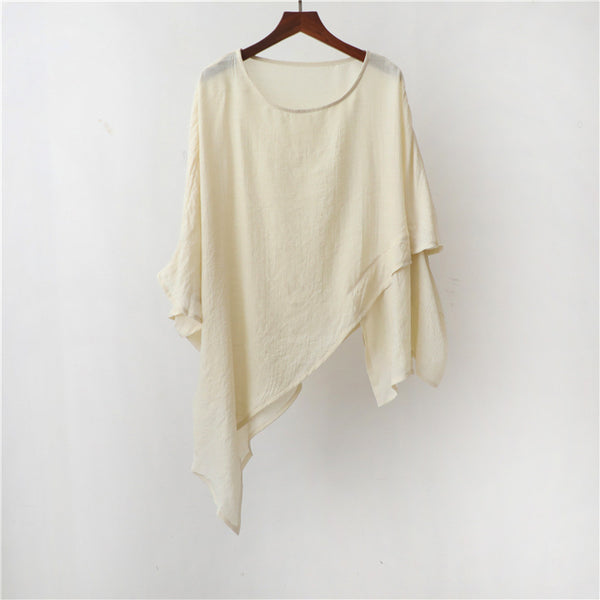 Women In Style Linen and Cotton Middle Sleeves Light Blouse