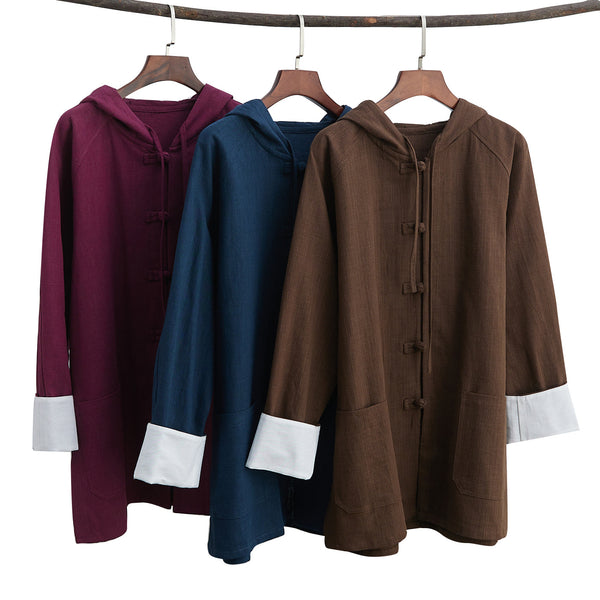 2022 Summer NEW! Men Causal Style Linen and Cotton Long Sleeve Hoodie Thin Jacket