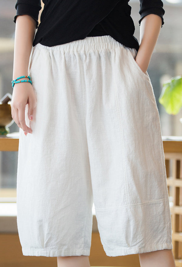 2022 Summer NEW! Women Modern Style Linen and Cotton Shorts