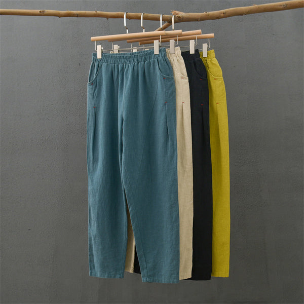 2021 Autumn NEW! Women Modern Causal Lantern Style Linen and Cotton Pants