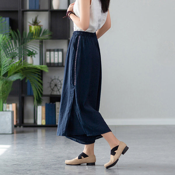 2022 Summer NEW! Women Zen Style Soft Wide Leg Cropped Pants