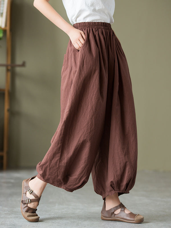 2021 Autumn NEW! Women Lantern Style Linen and Cotton Causal Loose Pants