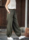 2021 Autumn NEW! Women Modern Causal Style Front Pocket Linen and Cotton Pants