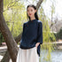 Women Retro Style Linen and Cotton Middle Sleeves Light Chinese Blouse