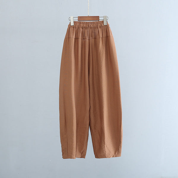 2022 Summer NEW! Women Retro Style Linen and Cotton Patchwork Pegged Pants
