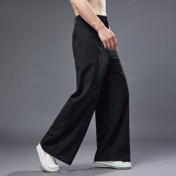 2022 Summer NEW! Men Ethnic Style Linen and Cotton Wide Leg Pants