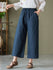 2021 Autumn NEW! Women Linen and Cotton Causal Cropped Wide Leg Pants