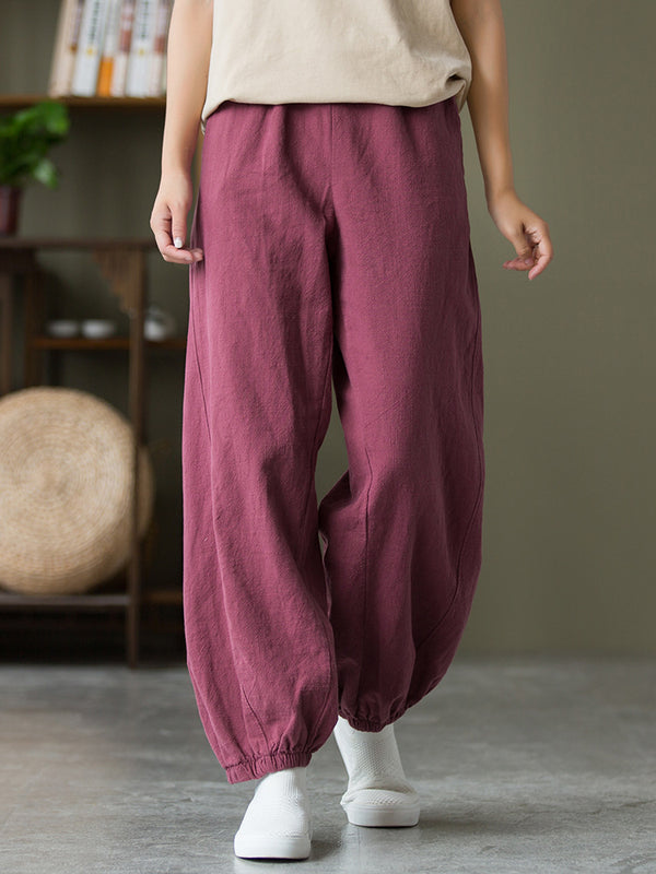 2021 Autumn NEW! Women Sport Style Lantern Leisure Linen and cotton Pants