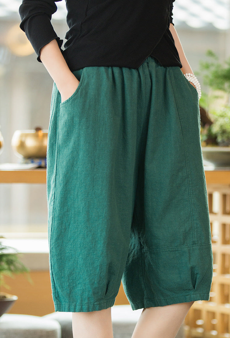 Summer NEW! Women Modern Style Linen and Cotton Shorts