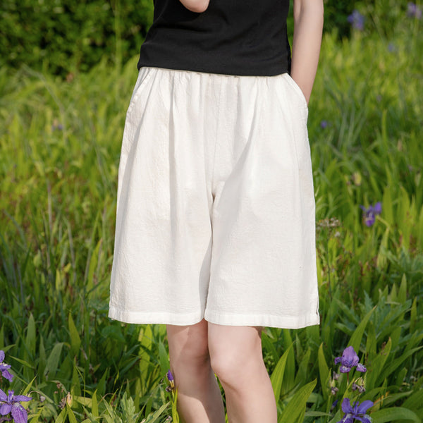 2022 Summer NEW! Women Retro Style Wrinkle Linen and Cotton Shorts