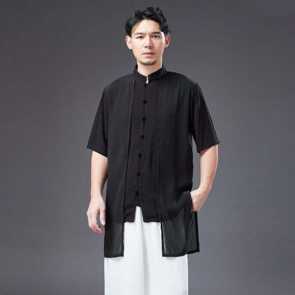 2022 Summer NEW! Men Retro Style Linen and Cotton Short Sleeve 2 Layers Shirts