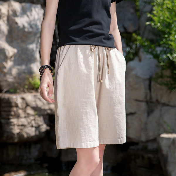 2022 Summer NEW! Women Modern Causal Style Sand Washed Linen and Cotton Shorts