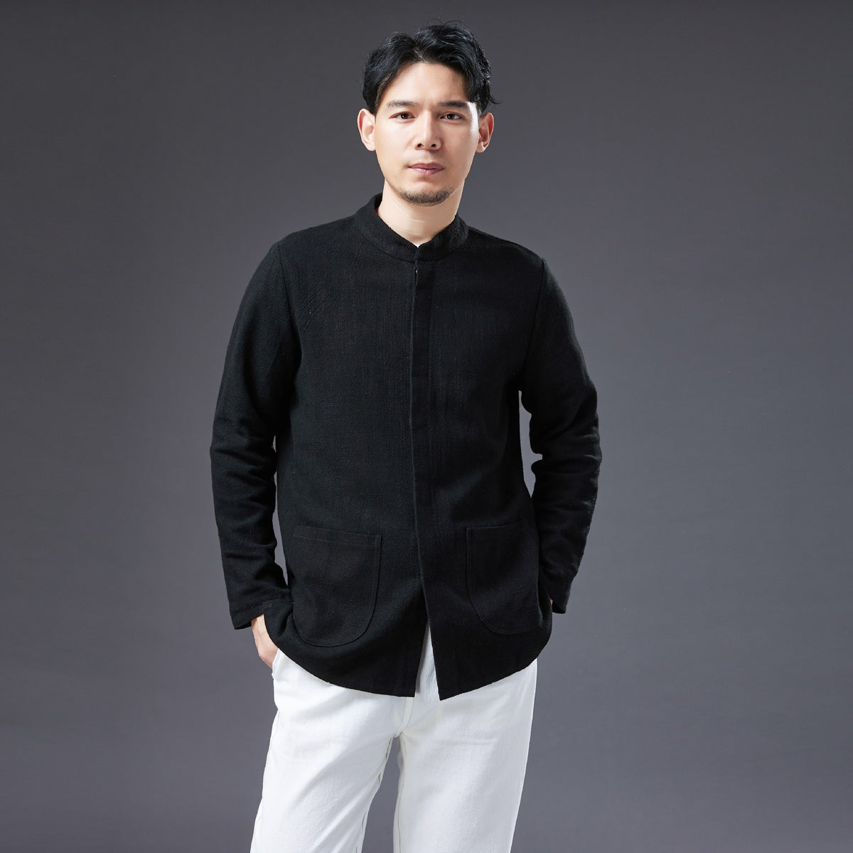 Summer NEW! Men Causal Style Linen and Cotton Long Sleeve Simple Shirts
