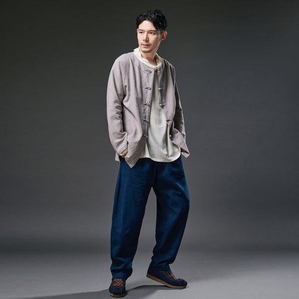 2021 Autumn NEW! Men Retro Style Linen and Cotton Loose Pants