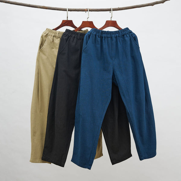 2021 Autumn NEW! Men Retro Style Linen and Cotton Loose Pants