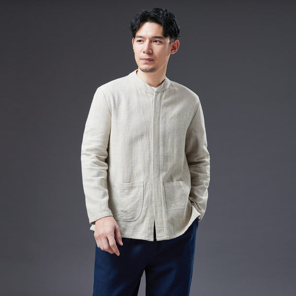 2022 Summer NEW! Men Causal Style Linen and Cotton Long Sleeve Simple Shirts