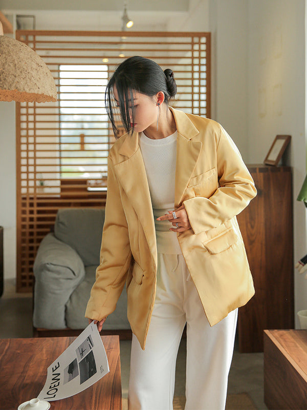 2021 Winter NEW! Women Linen and Cotton Suit Style Long-sleeved Jacket