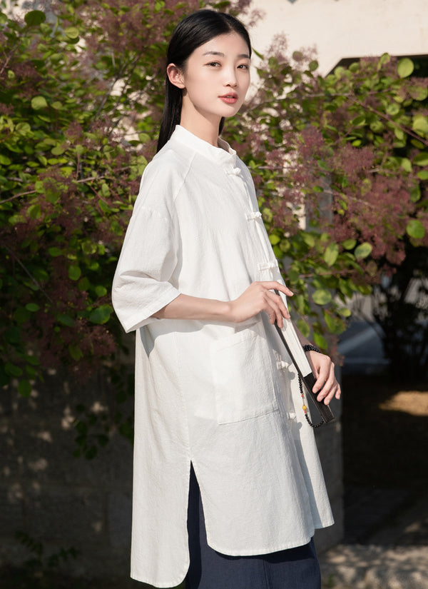 2022 Summer NEW! Women Linen and Cotton Loose Causal Style Cardigan Thin Middle Sleeves Coat
