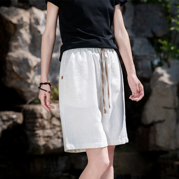 2022 Summer NEW! Women Modern Causal Style Sand Washed Linen and Cotton Shorts