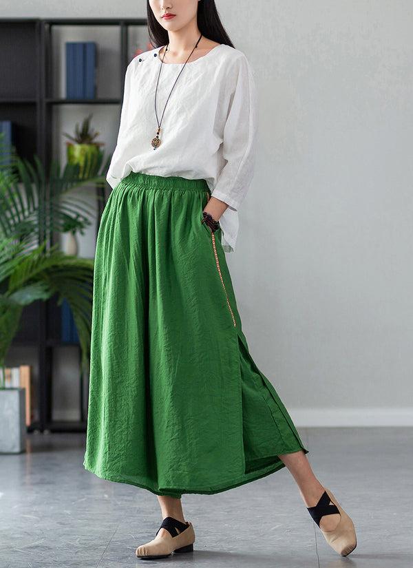 2022 Summer NEW! Women Zen Style Soft Wide Leg Cropped Pants