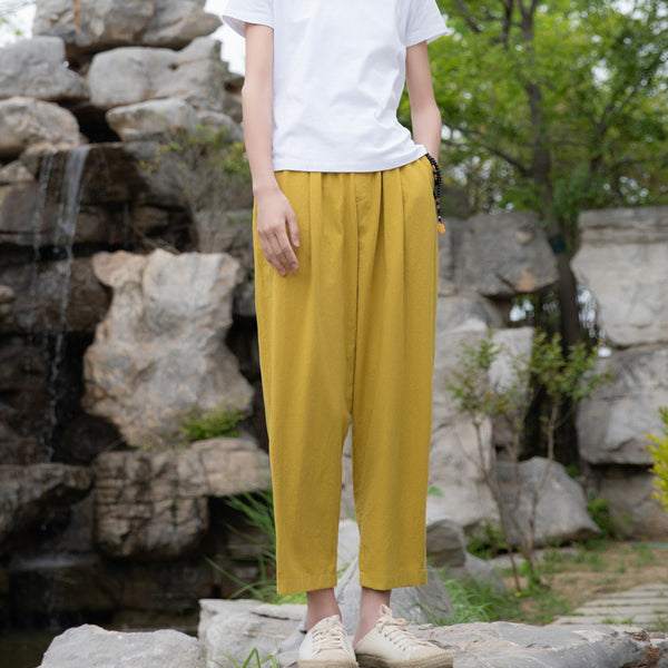 2022 Summer NEW! Women Causal Style Linen and Cotton Pegged Pants