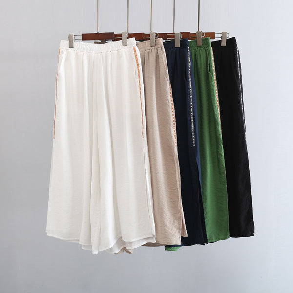 2022 Summer NEW! Women Zen Style Soft Wide Leg Cropped Pants