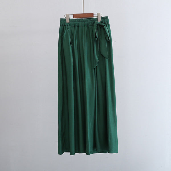 2022 Summer NEW! Women Retro Style Soft Wide Leg Cropped Pants