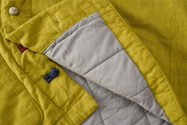 2021 Autumn NEW! Women Retro Style Linen and Cotton Short Quilted Jacket