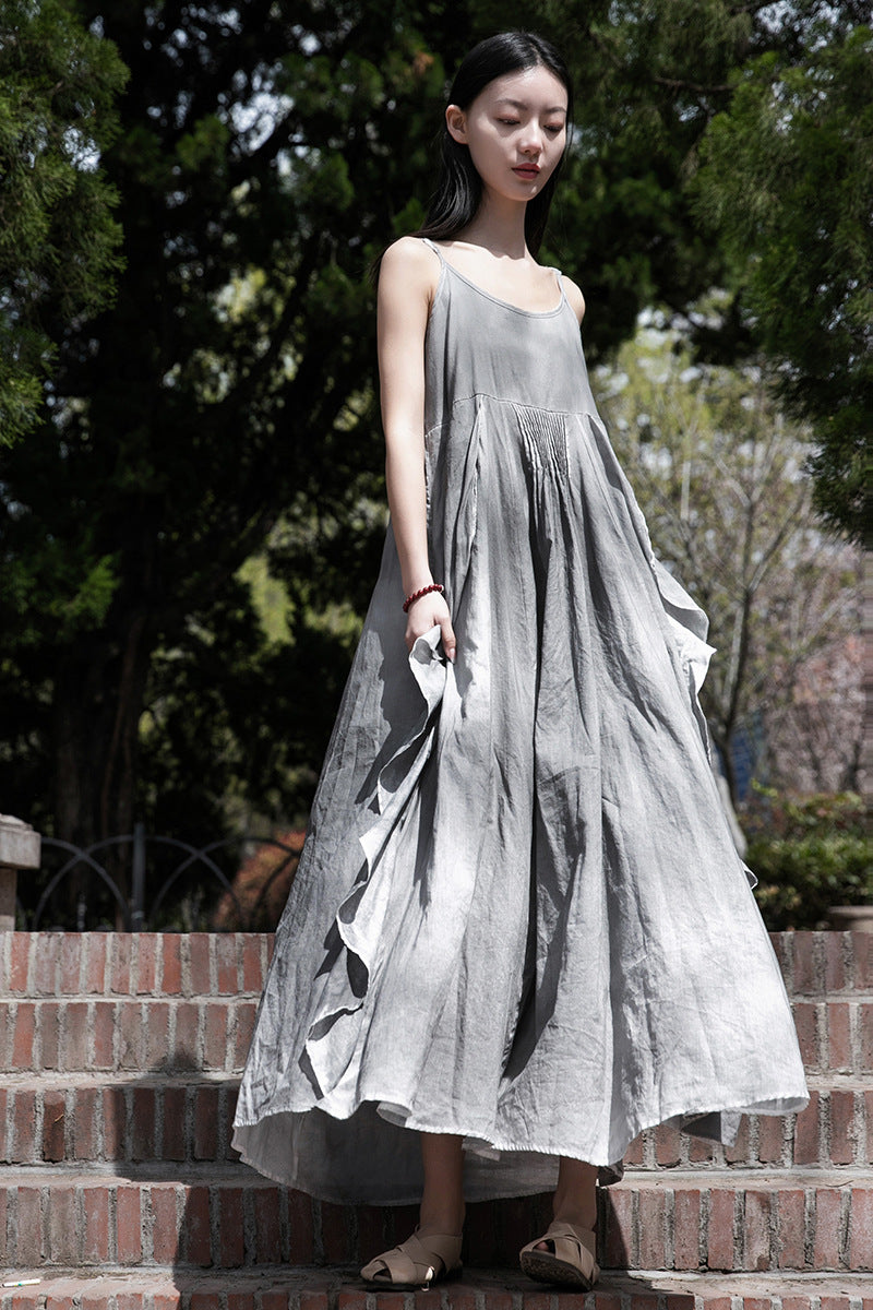 Women Extra Loose Comfortable Linen and Cotton Dyed Color Slip Dress | Osonian Clothing Women Extra Loose Comfortable Linen and Cotton Dyed Color Slip Dress | Osonian Clothing