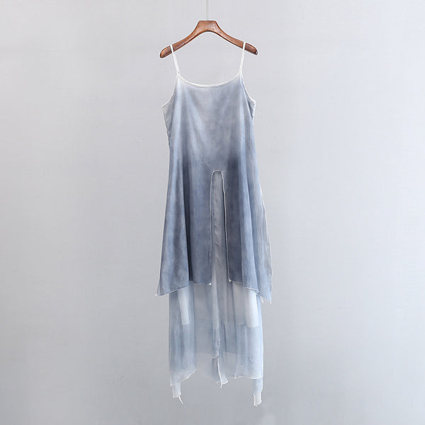 2022 Summer NEW! Women Extra Loose Comfortable Linen and Cotton Dyed Color Slip Dress