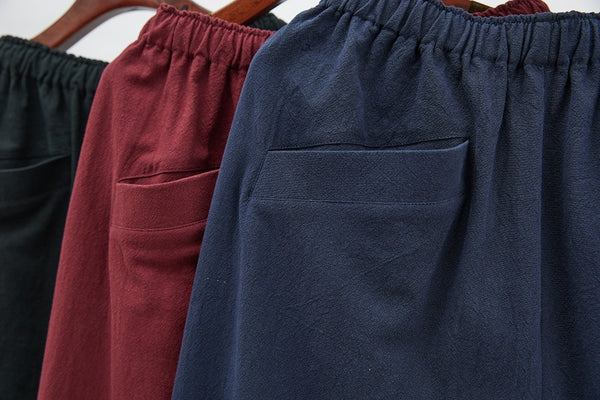 2021 Autumn NEW! Men Retro Style Linen and Cotton Straight Pants