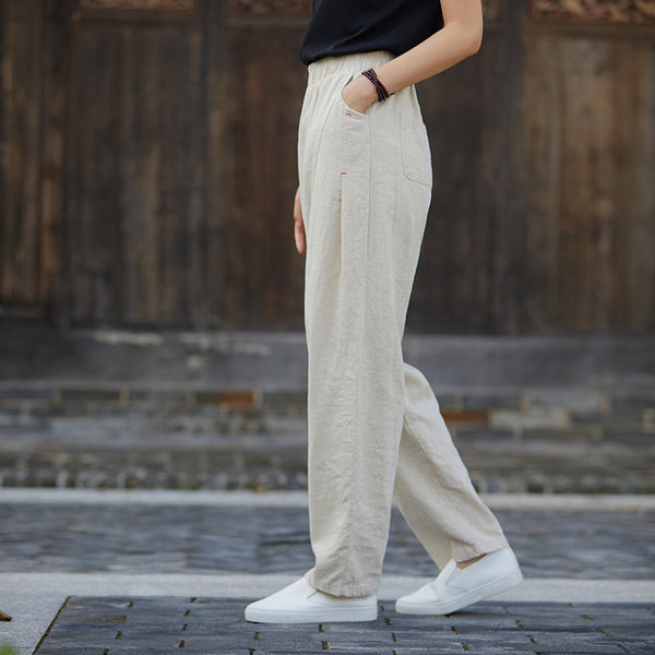 2021 Autumn NEW! Women Modern Causal Lantern Style Linen and Cotton Pants