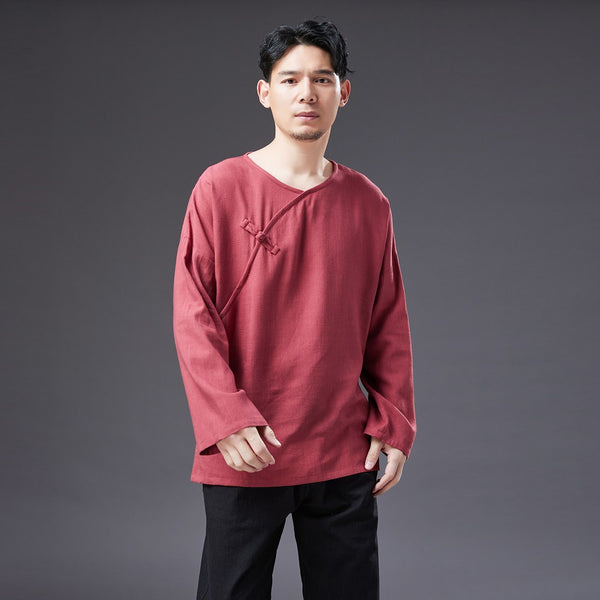 2022 Summer NEW! Men Causal Style Sand Washed Linen and Cotton Long Sleeve Shirts