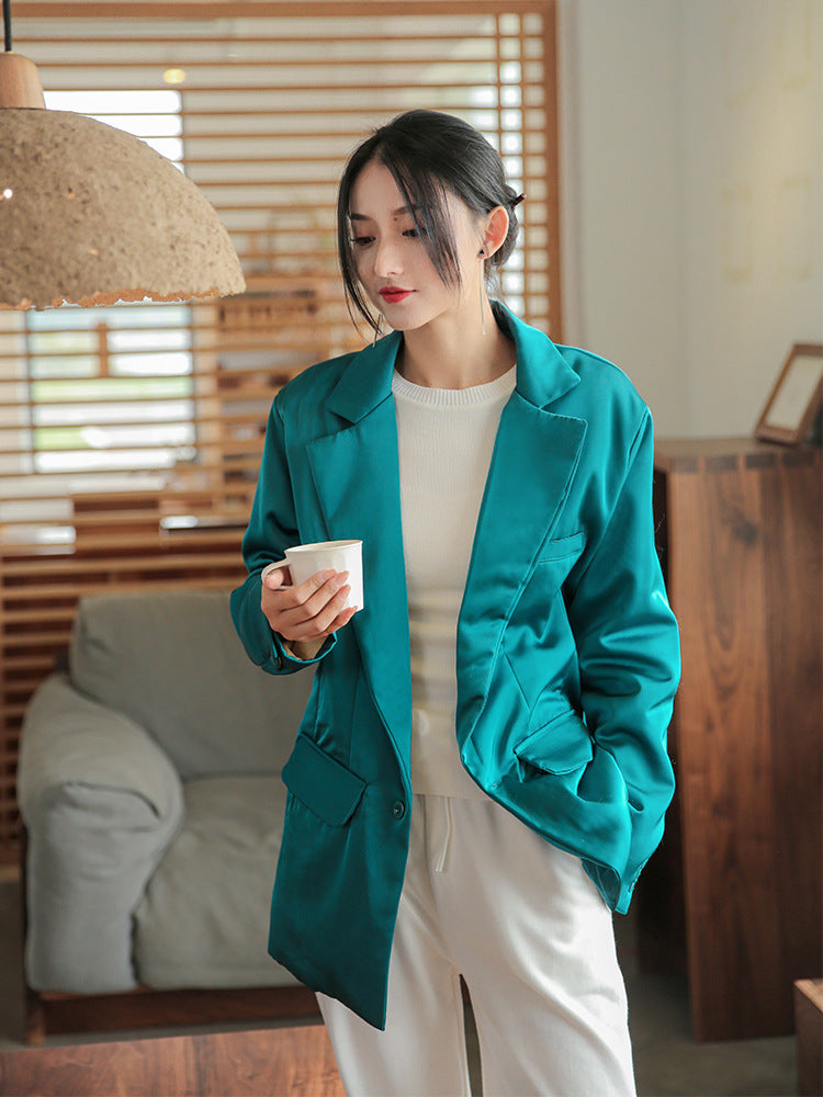 Winter NEW! Women Linen and Cotton Suit Style Long-sleeved Jacket